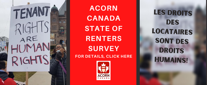 ACORN Canada releases its NEW STATE OF RENTERS SURVEY REPORT DURING COVID-19