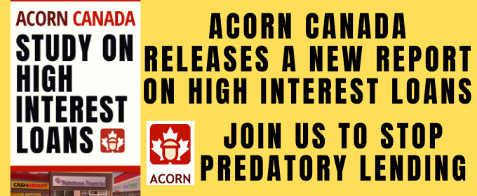 acorn canada releases a new report on high interest loans