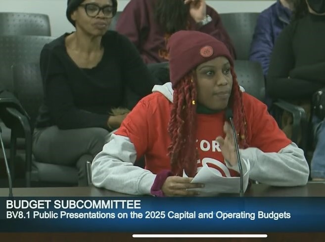 ACORN members deliver their demands at Toronto Budget 2025