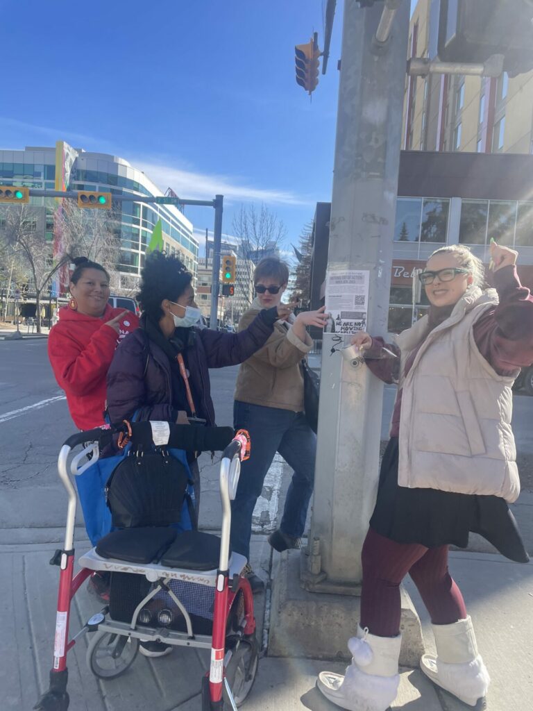 Calgary Alberta ACORN members flyering for national day of action