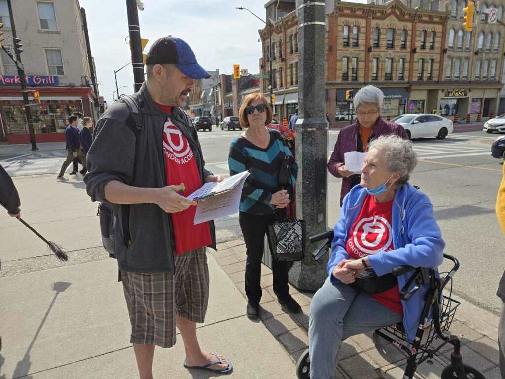 London ACORN members flyering