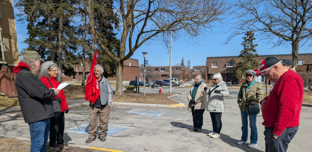 Group meeting in Ottawa to discuss plan for flyering neighbourhood